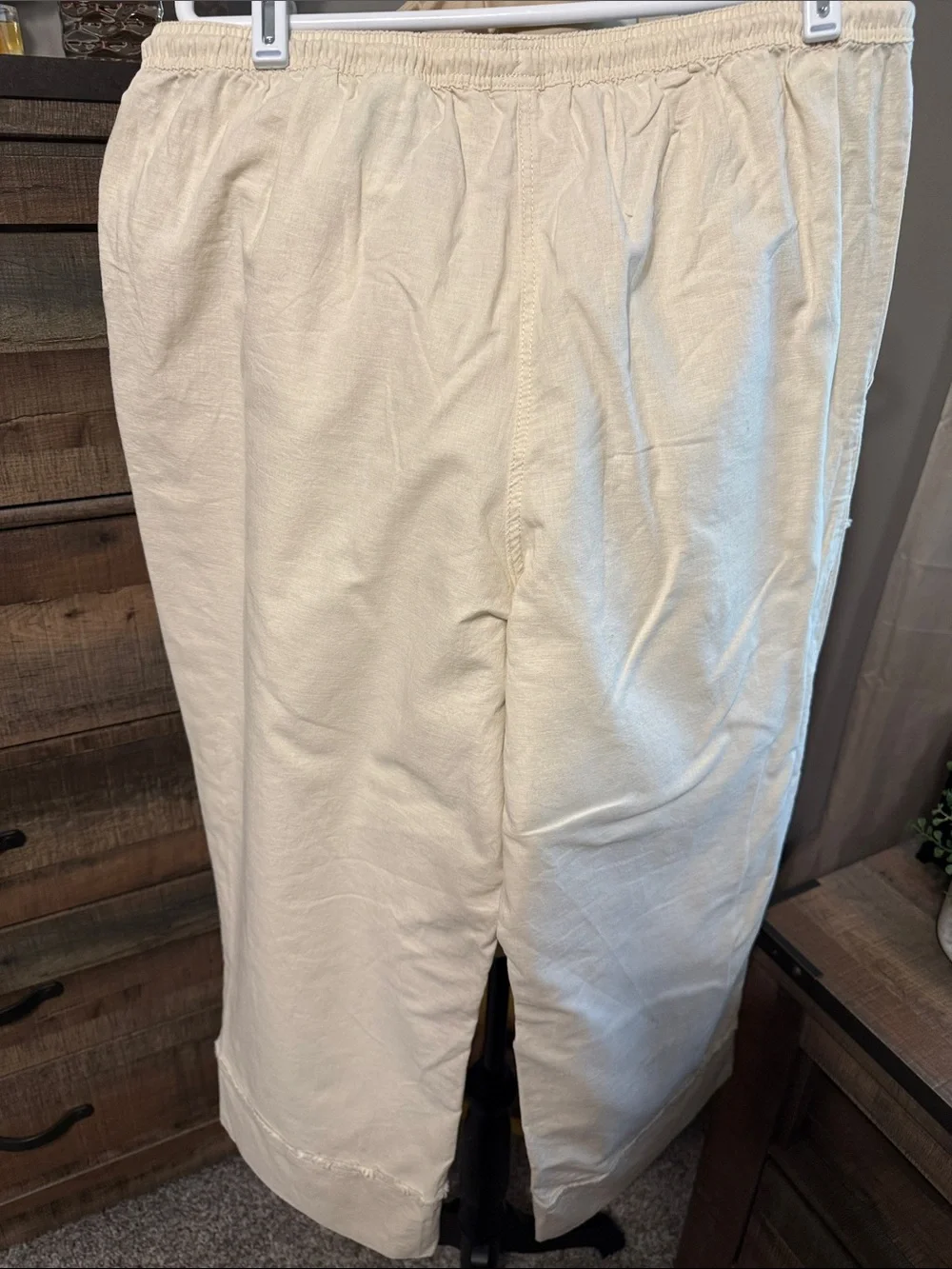 H&M Cream Wide Leg Drawstring Pants